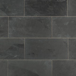 Natural Janeiro Slate Tile Montauk Black, 12"x24", 10 Pieces