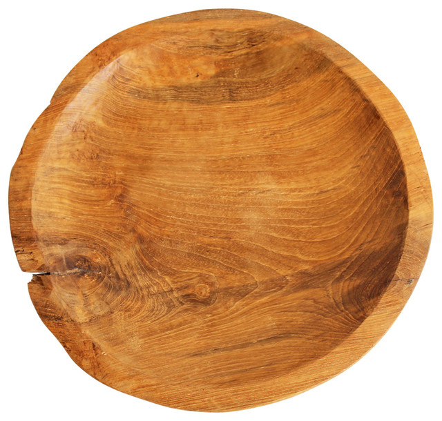 Teak Wood Plate Rustic Decorative Plates by Design Mix Furniture