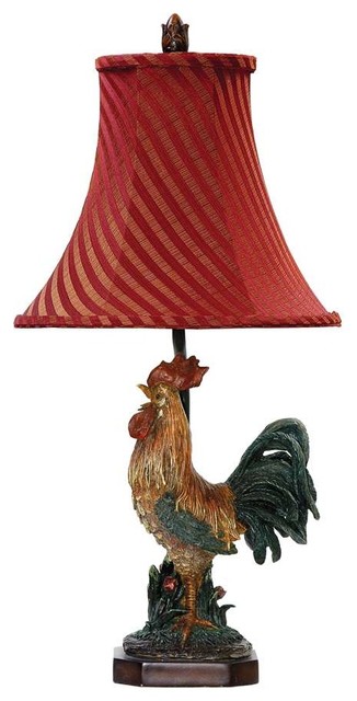 Crowing Rooster Table Lamp in Barnyard Finish