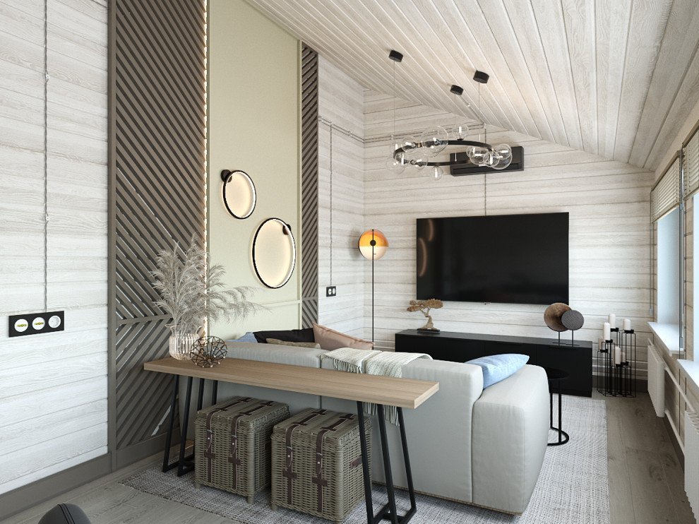 Небольшой загородный дом с мансардным этажом