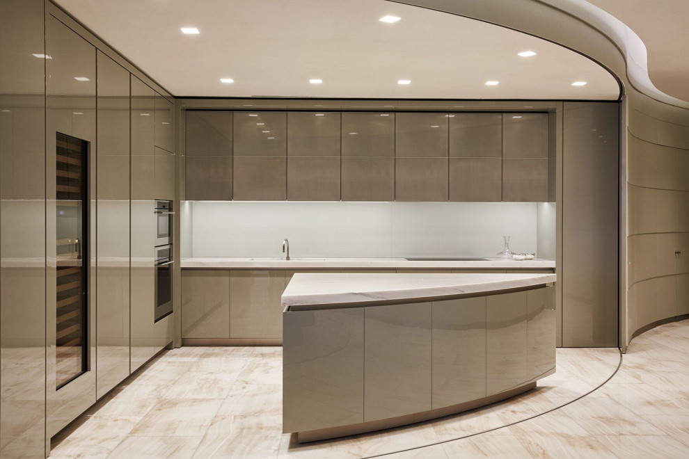 This is an example of a contemporary kitchen in Tel Aviv.