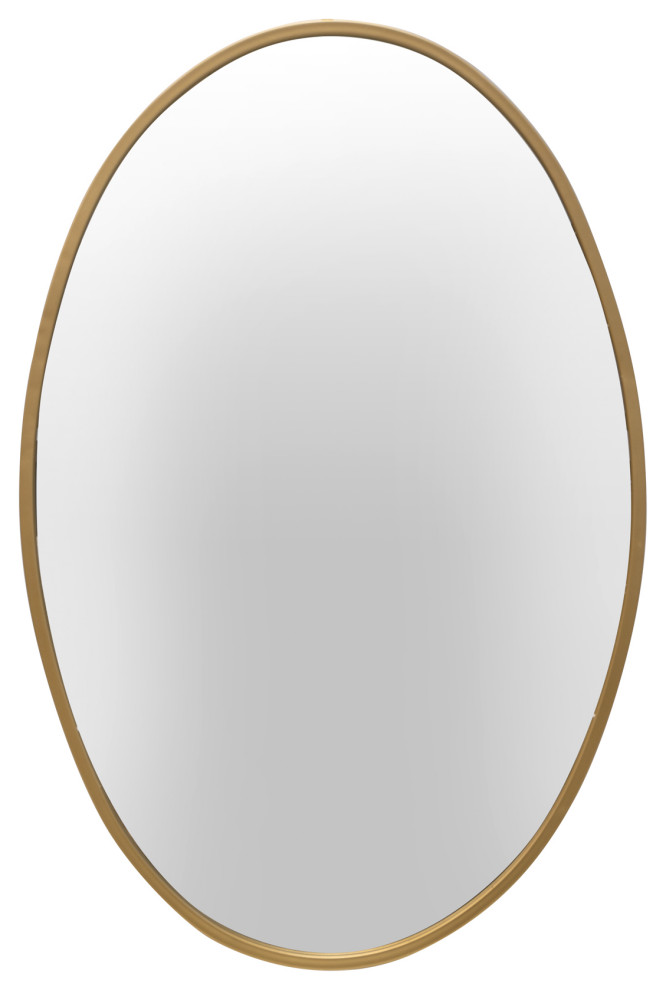 Stratton Home Decor Harlow Gold Oval Wall Mirror Contemporary Wall