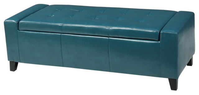 Leather Storage Ottoman Bench, Leather Storage Benches