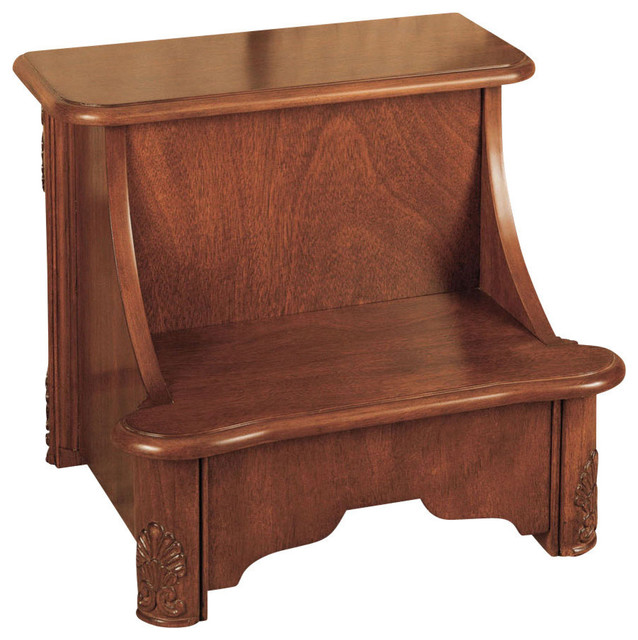 Woodbury Mahogany Bed Steps with Storage Ladders And Step Stools by Houzz