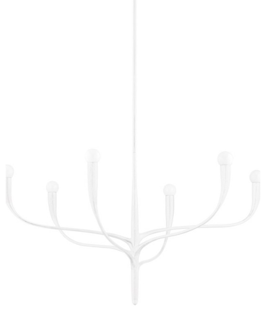 Hudson Valley Labra 6 Light Chandelier 9606WP, White Plaster