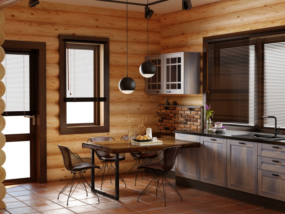 Деревянный дом с современным интерьером