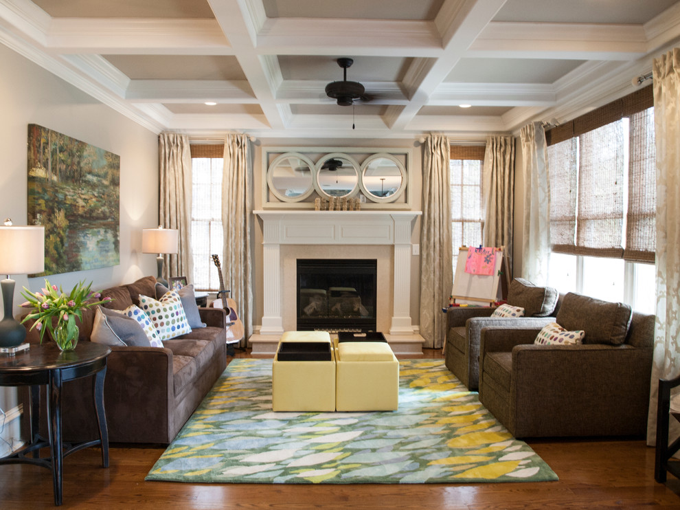Inspiration for a transitional family room in Other.