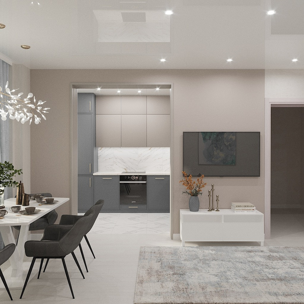 Дизайн кухни-гостиной