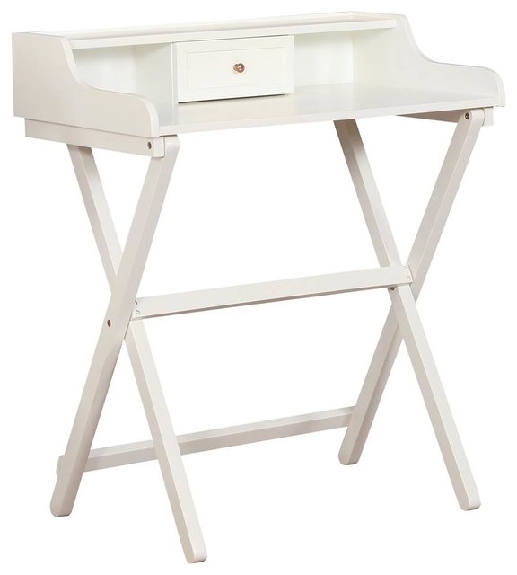 Coy Folding Desk In White Transitional Desks And Hutches By
