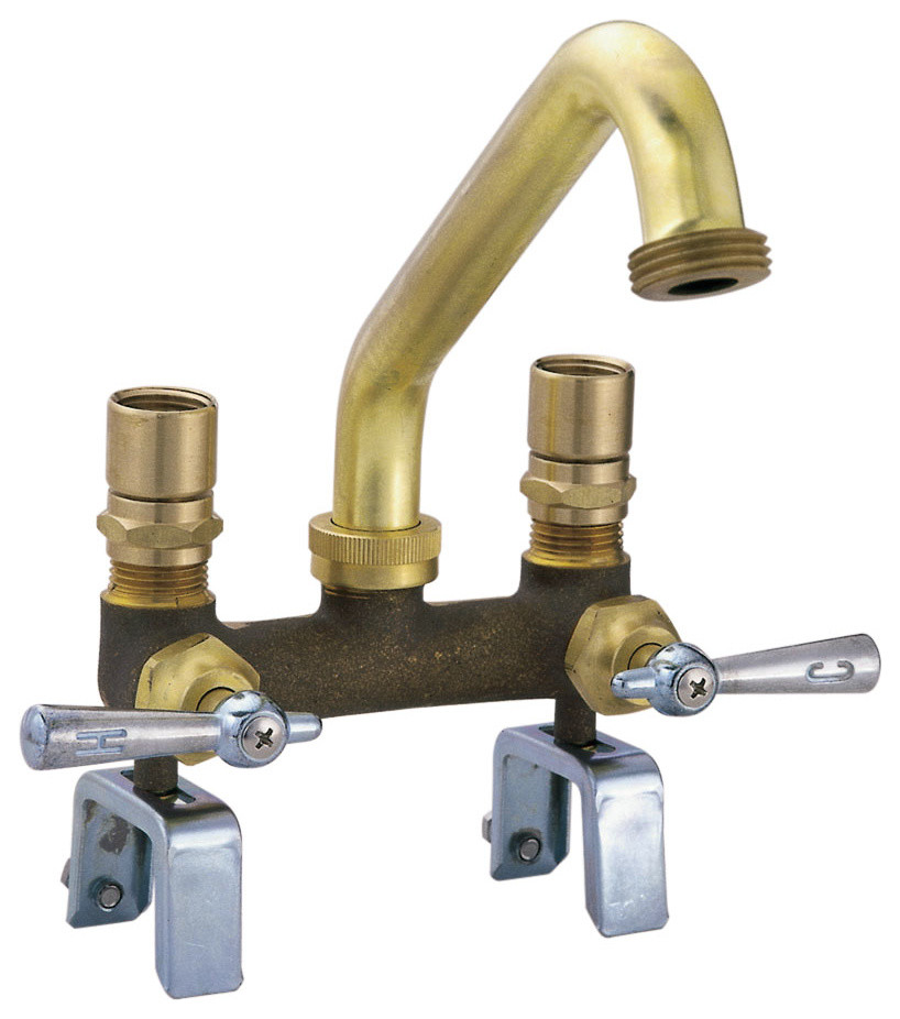 Banner Faucets Rough Brass Laundry Faucet, 4" C.c. Top Supply With Leg Extenders