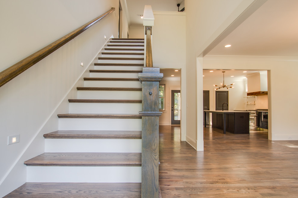 Inspiration for a transitional staircase remodel in Nashville