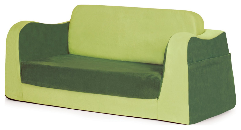 P'Kolino Little Reader Sofa, Green Contemporary Kids Sofas by