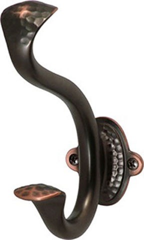Craftsman Hook 1-3/8" Center to Center, Oil Rubbed Bronze Highlighted