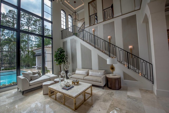 Four Seasons Private Residence transitional-living-room