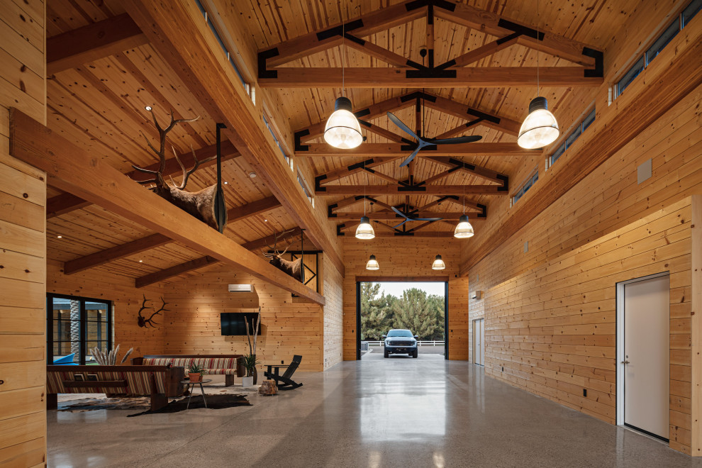 Photo of a large contemporary detached garage in Phoenix.