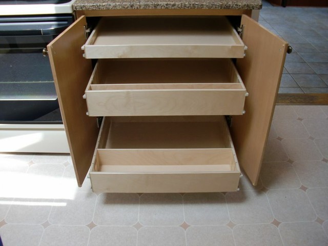 Custom Pull Out Shelves with Dividers