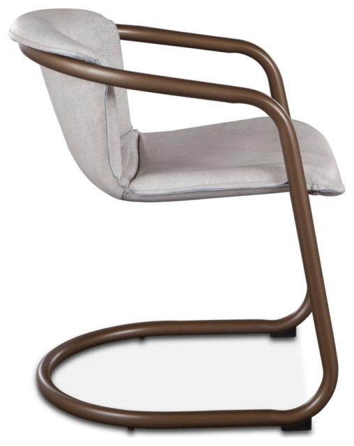 Chiavari Vintage White Leather Dining Chairs, Set of 2 Contemporary