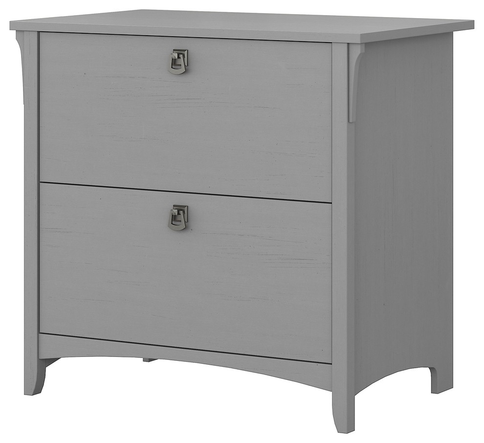 Bush Furniture Salinas Lateral File Cape Cod Grey Farmhouse