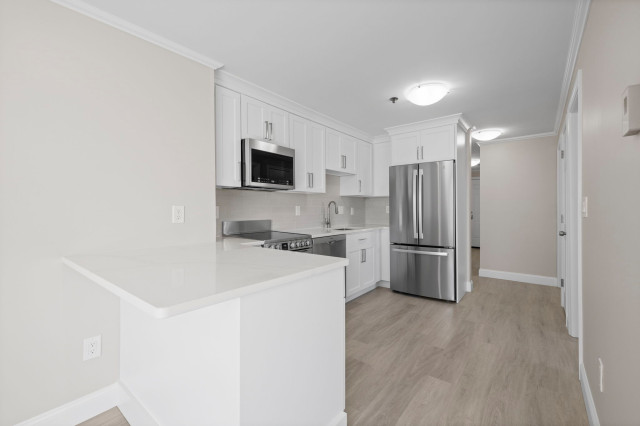 Small Oceanside Condominium Remodel transitional-kitchen