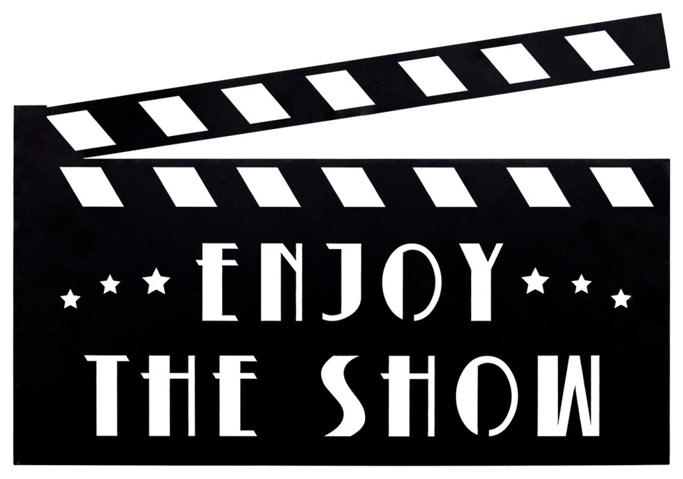 Stratton Home Decor Enjoy The Show Clapboard Metal Wall Decor, 20.00x0
