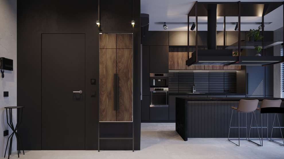 Интерьер квартиры в индустриальном стиле для холостяка