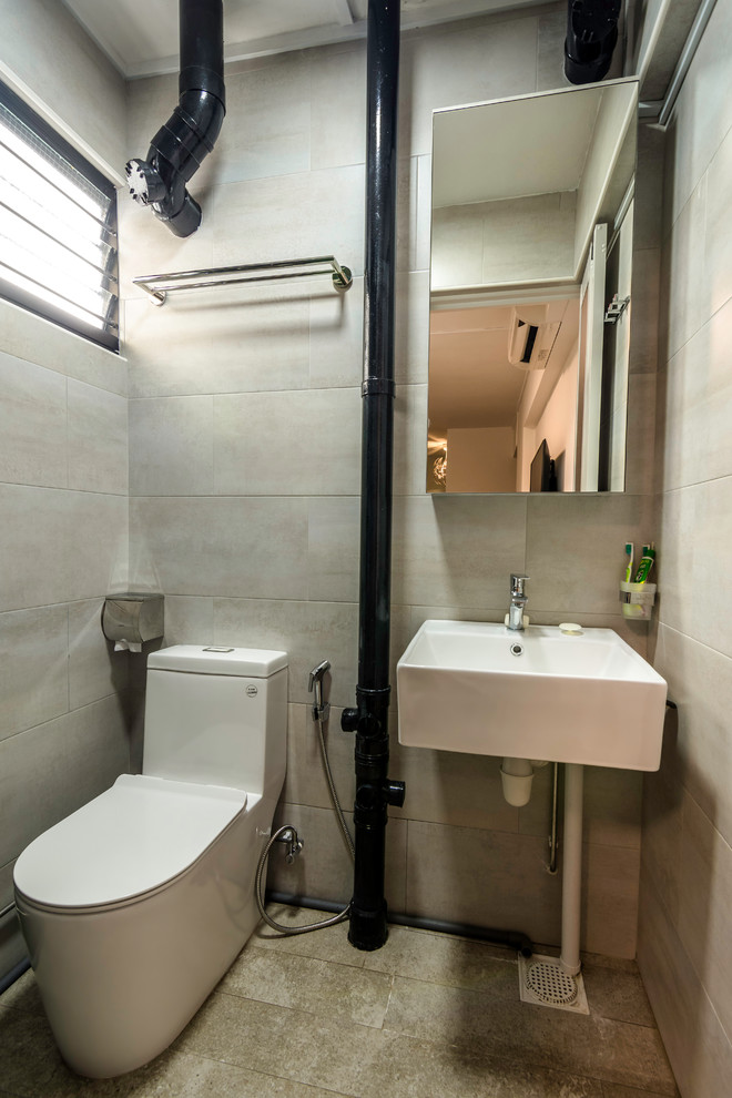 Industrial bathroom in Singapore.
