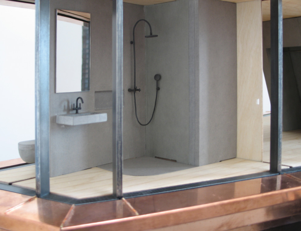 This is an example of a small modern bathroom in Dusseldorf.