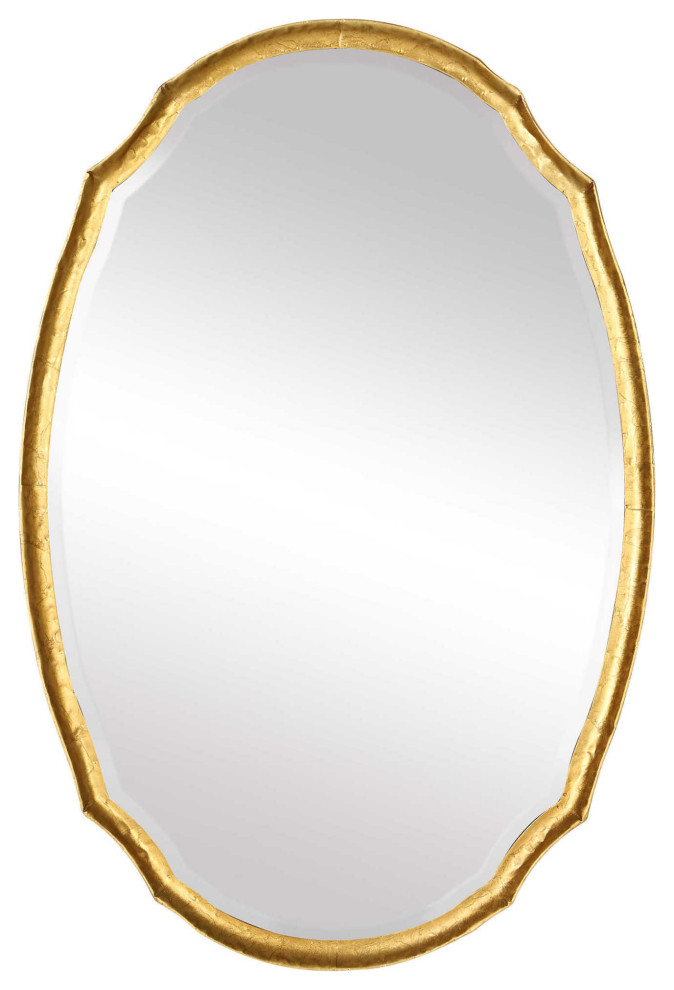 Roseto UMIR21503 Vintage Oval 36" x 24" Vanity Bath Wall Mirror ...