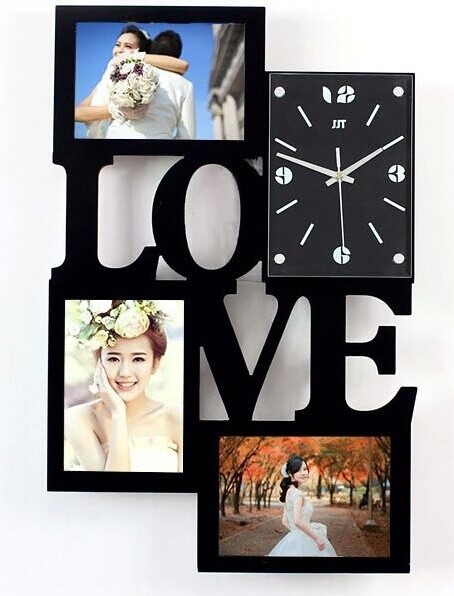 Wall Clock with Fashion Love Picture Frame Function Design - S131