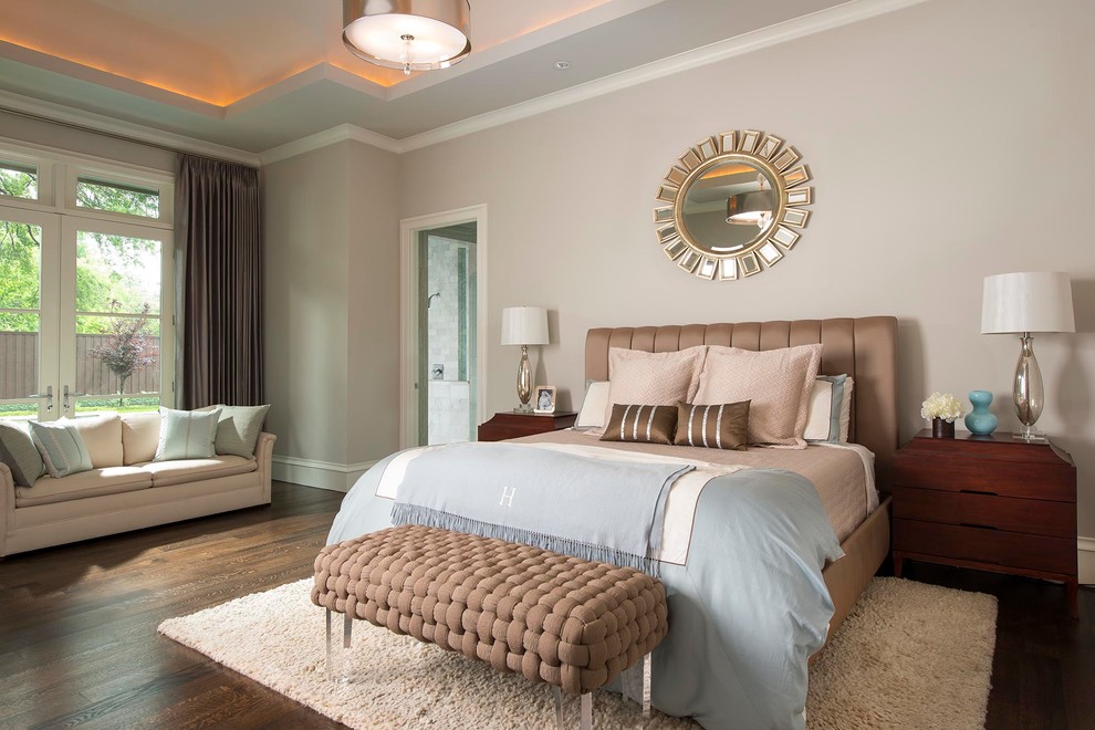 Inspiration for a transitional bedroom in Dallas.