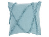 Mina Victory Life Styles Distressed Diamond 18 inch x 18 inch Aqua Throw Pillow, SH018