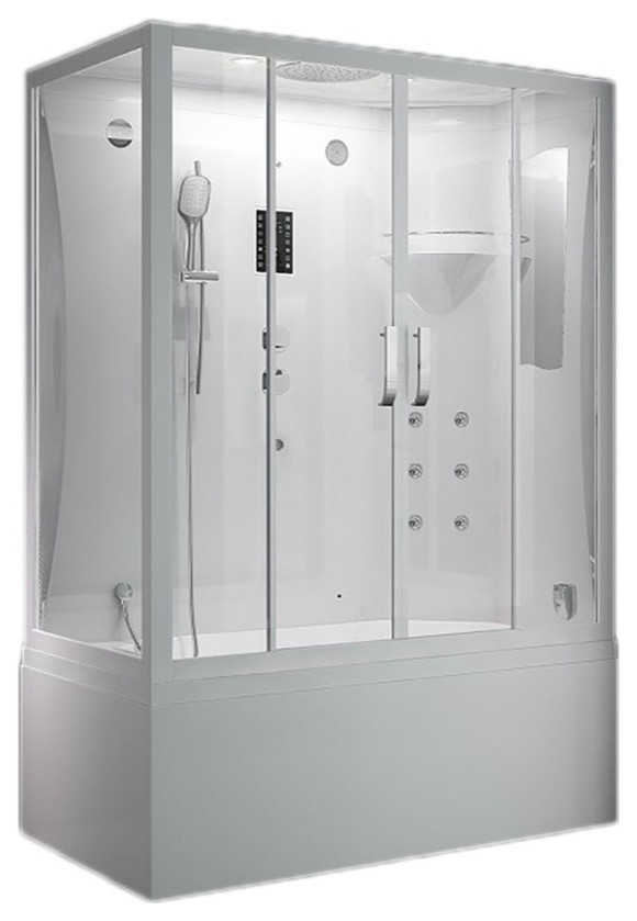 Aspen (Right) Luxury Steam Shower Tub Contemporary Steam Showers