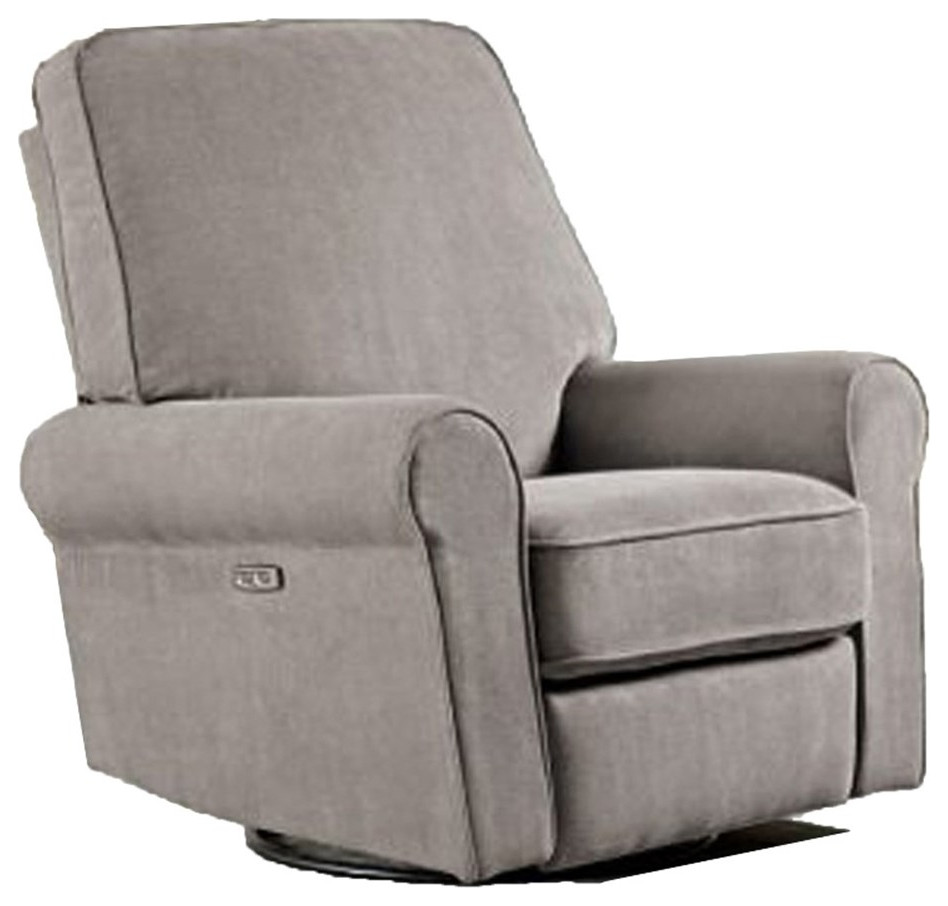 Westwood Design Savannah Fabric Power Glider and Recliner in Platinum