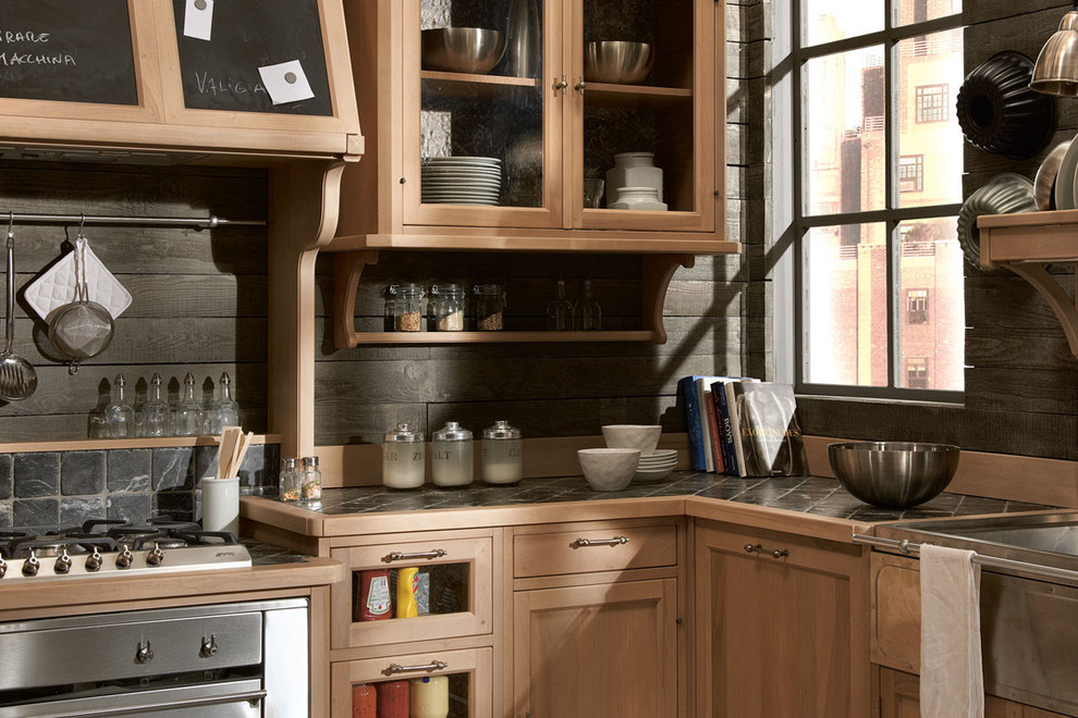Design ideas for an industrial kitchen in New York.