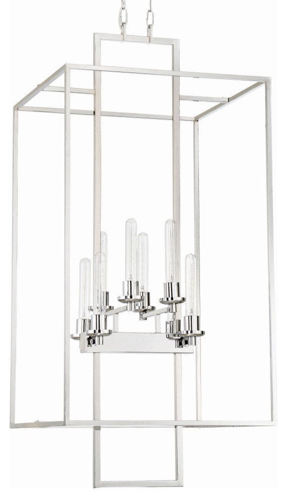 Craftmade 41538 Cubic 8 Light 20-1/2"W Cage Chandelier - Chrome