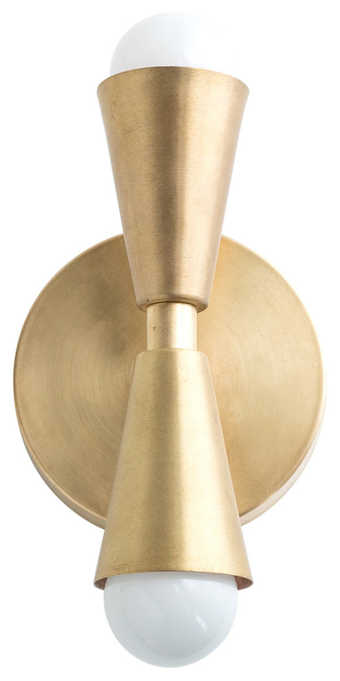 Geometric Brass Mid-Century Wall Sconce