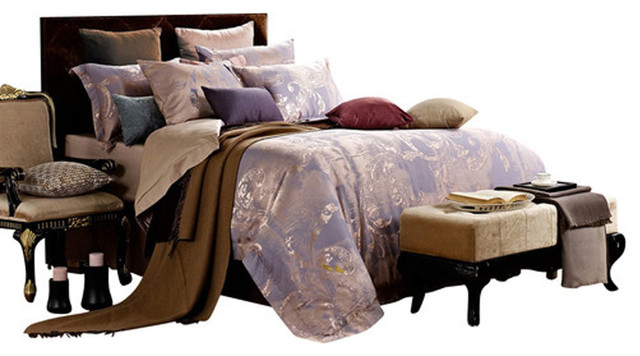 Dolce Mela Dm475 Jacquard Damask Luxury Bedding Duvet Cover Set