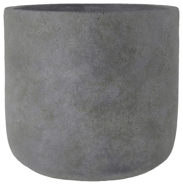 Urban Trends Terracotta Round Pot With Gray Finish 53838
