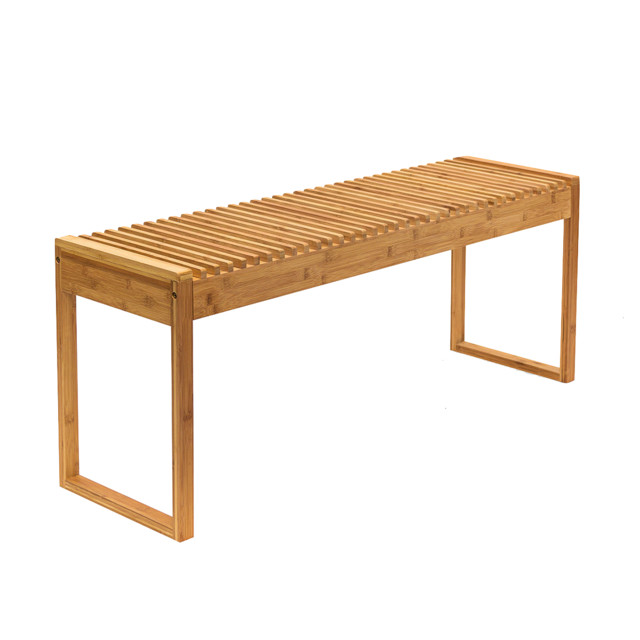 Natural Bamboo Entryway Seat Transitional Accent And Storage