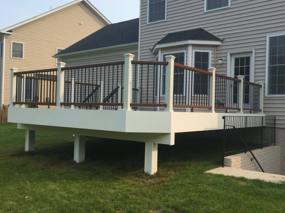 Large elegant backyard deck photo