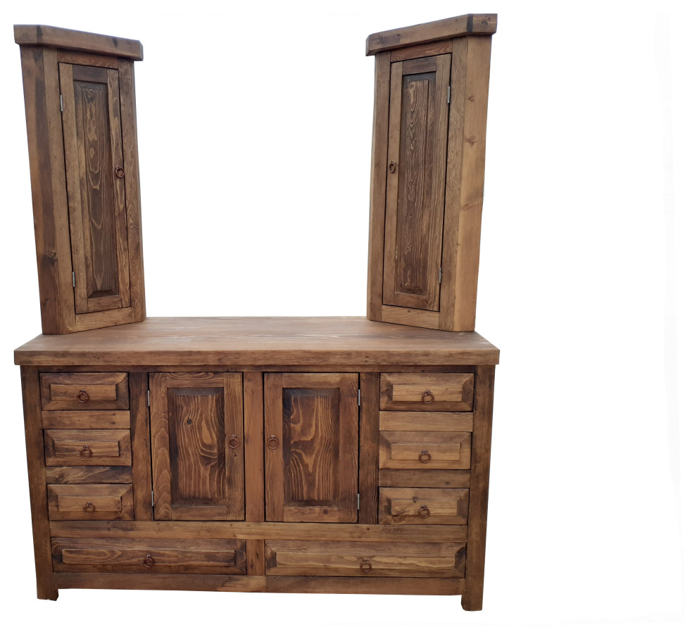 Addison Rustic Bathroom Vanity with towers, 72 X 20 X 32 Rustic Bathroom Vanities And Sink