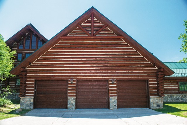 Garage Doors On Log Cabin Rustic Garage Other By Ppg