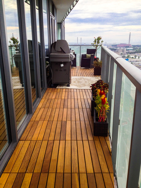 Various Condo Balconies In Toronto Example Of A Small Trendy Balcony Design In Toronto