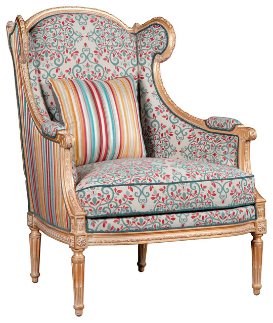 Jana French Global Bazaar Walnut Wood Fl Upholstered Arm Chair Jana French Global Bazaar Walnut Wood Fl Upholstered Arm Chair
