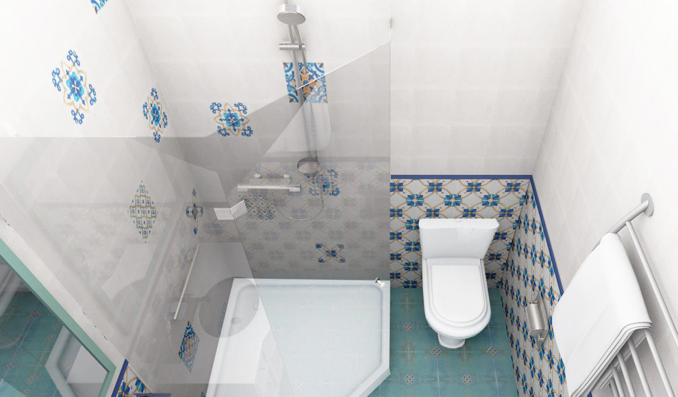 Жизнерадостная душевая комната.