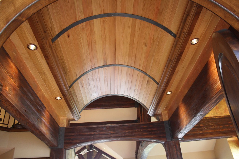 Inspiration for a mid-sized transitional foyer remodel in Denver