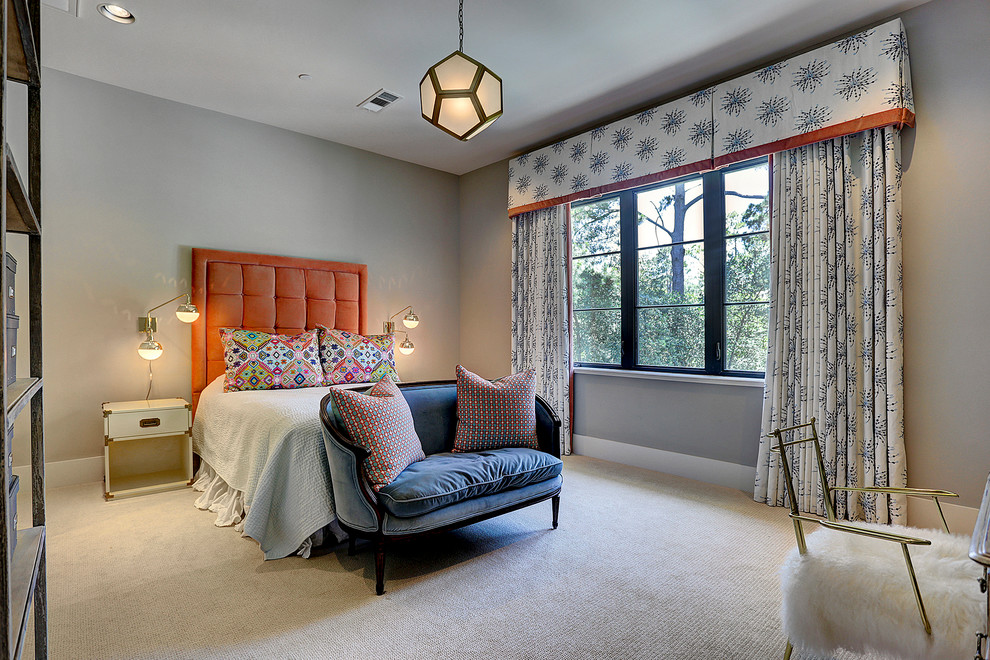 Photo of a transitional bedroom in Houston.