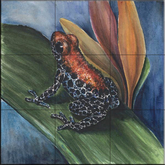 Tile Mural, Blue Jean Frog by Charlsie Kelly