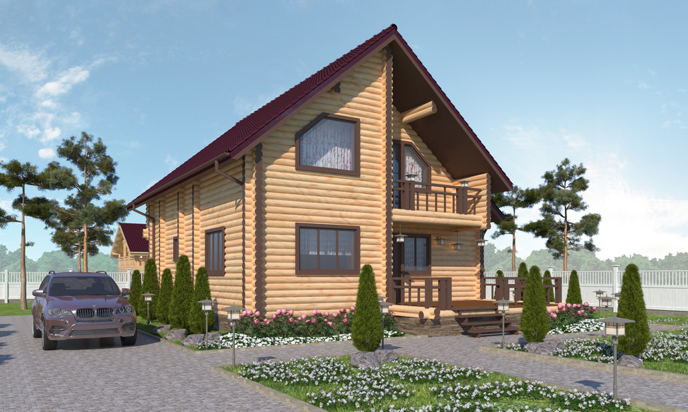 Дома из оцилиндрованного бруса экстерьер