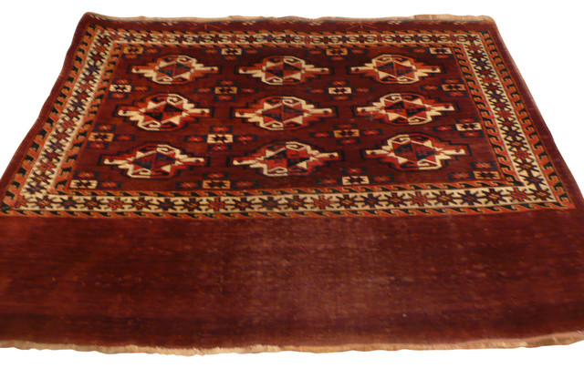 3'1x3'9 Antique Bokara Rug, 3'1x3'9 - Traditional - Area Rugs - by ...